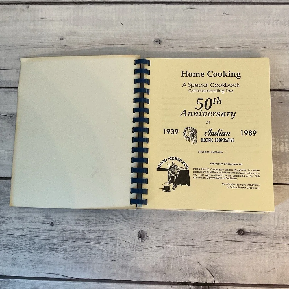 Home Cooking Indian Electric Cooperative Cleveland Oklahoma 1989 Cookbook Recipe